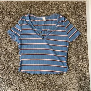 NWOT Striped Ribbed Tee Size Small